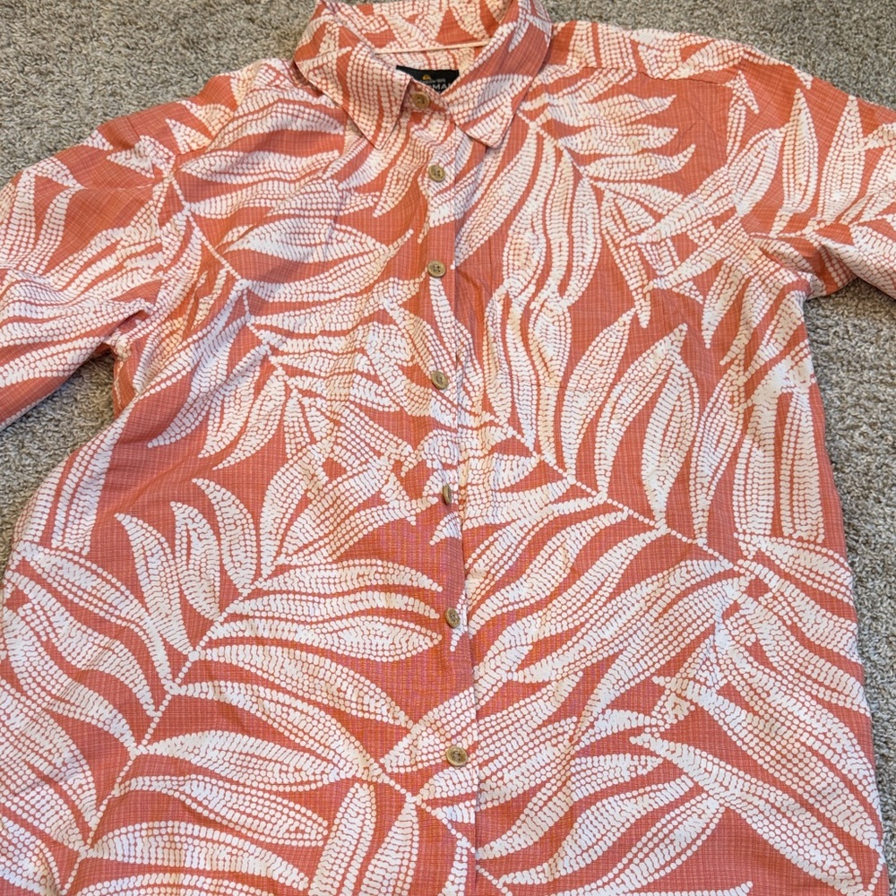 Quiksilver Waterman Orange and White Shirt